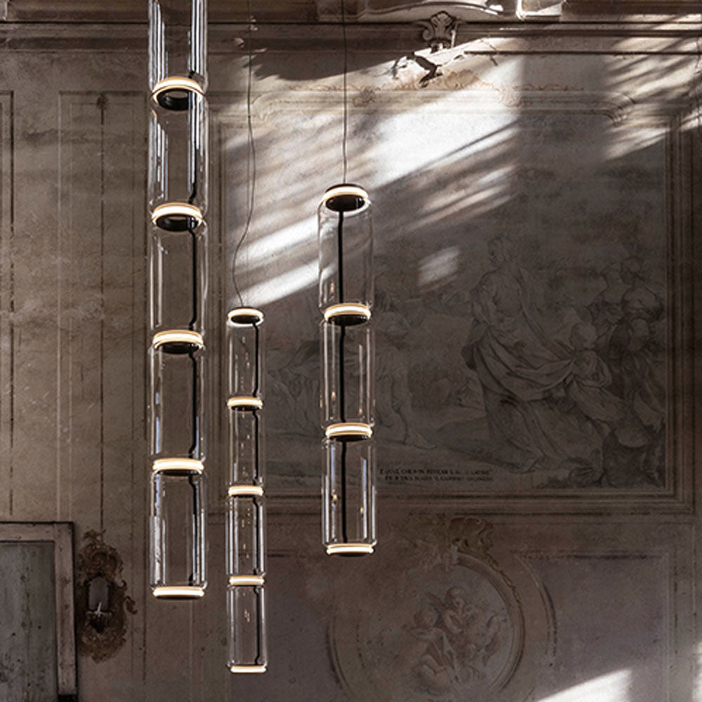 The key to his design of the extraordinary Noctambule Style Pendant Light was, “transparency and the idea of glass.