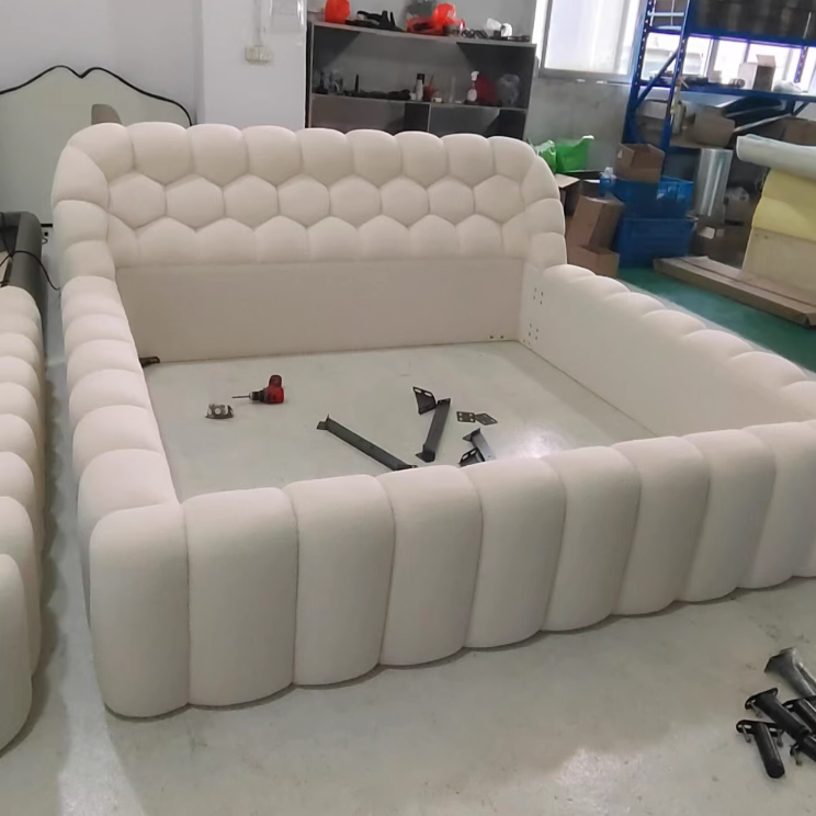 Dove Queen Size Fabric Bed Frame