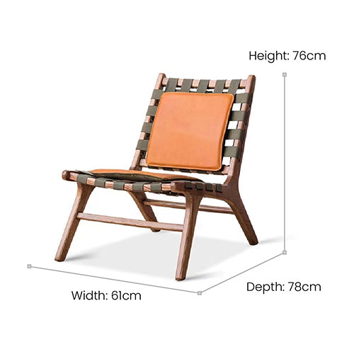 Brown leather accent chair: Slouched and ready to lounge