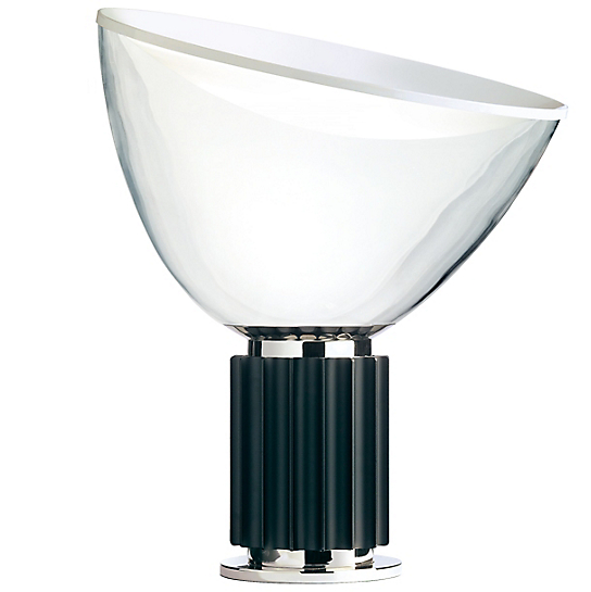 Parsons style lamp has an aluminum pedestal and a screen of transparent glass which gives the feeling that it adopts the same color as their surroundings.